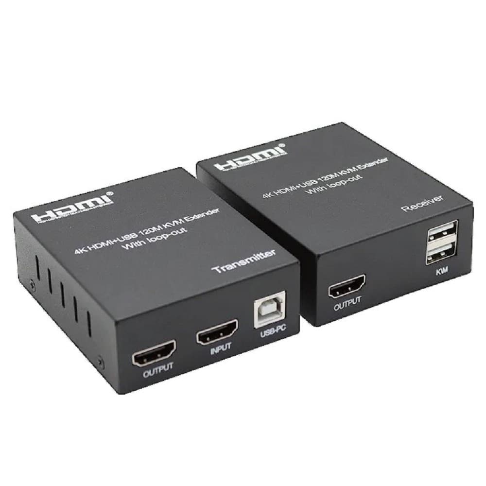 ORIENT VE050, HDMI KVM extender (Tx+Rx), HDMI+USB+Audio удлинитель до 120 м по витой паре Cat5e/6, HDMI 1.4, 4K@30Hz/1080p@60Hz, HDCP