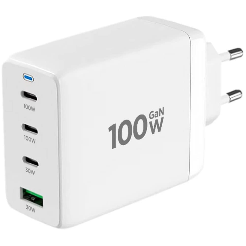 Cablexpert зарядное устройство 100Вт GaN, 5A, QC5.0/PD, 3xType-C, 1xUSB, белый, коробка (MP3A-PC-66)