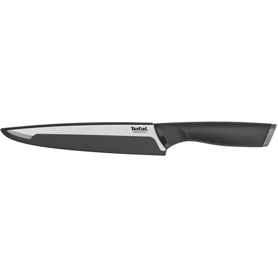 Нож кухонный Tefal K2213704 (2100121731) стальной универсальный лезв.200мм прямая заточка серебристый/черный пласт.коробка