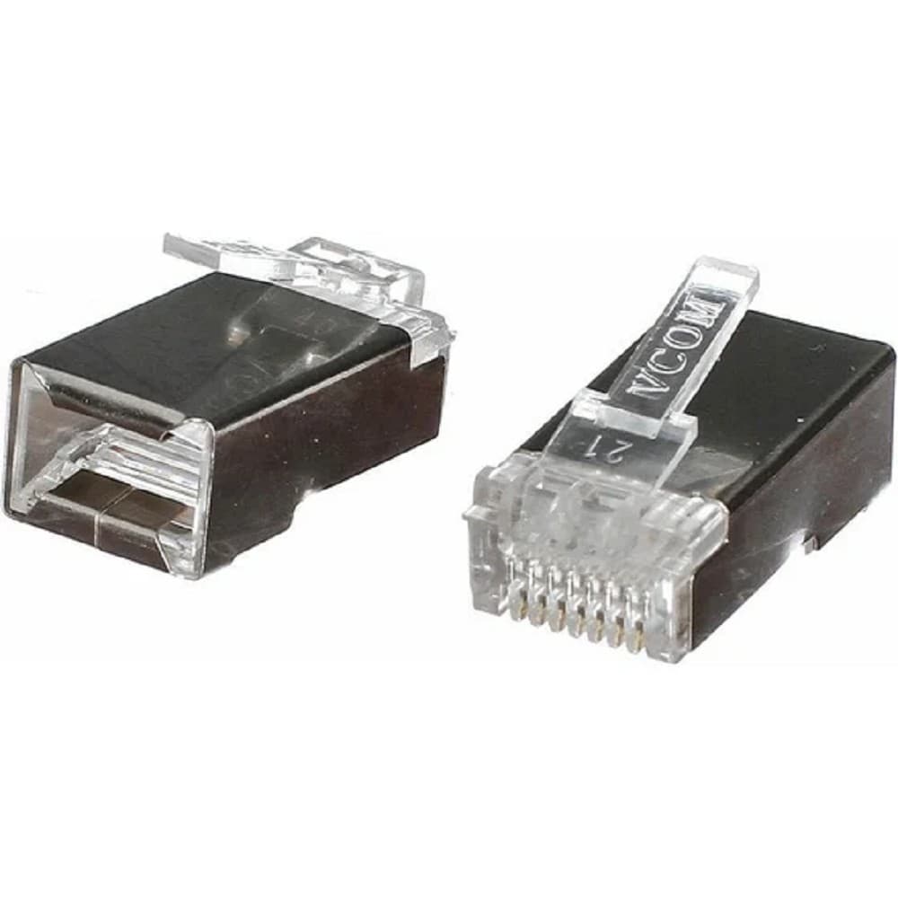 VCOM VNA2230-1/100 Разъем Plug RJ45 8P8C для FTP кабеля 5 кат. экранированный, 100шт