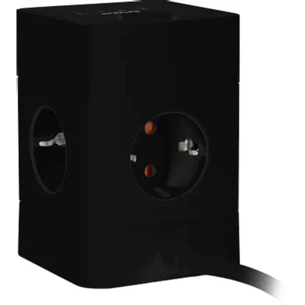 BURO BU-PTE4.1UC-Plus-B 1.5м (4 розетки) черный (коробка)