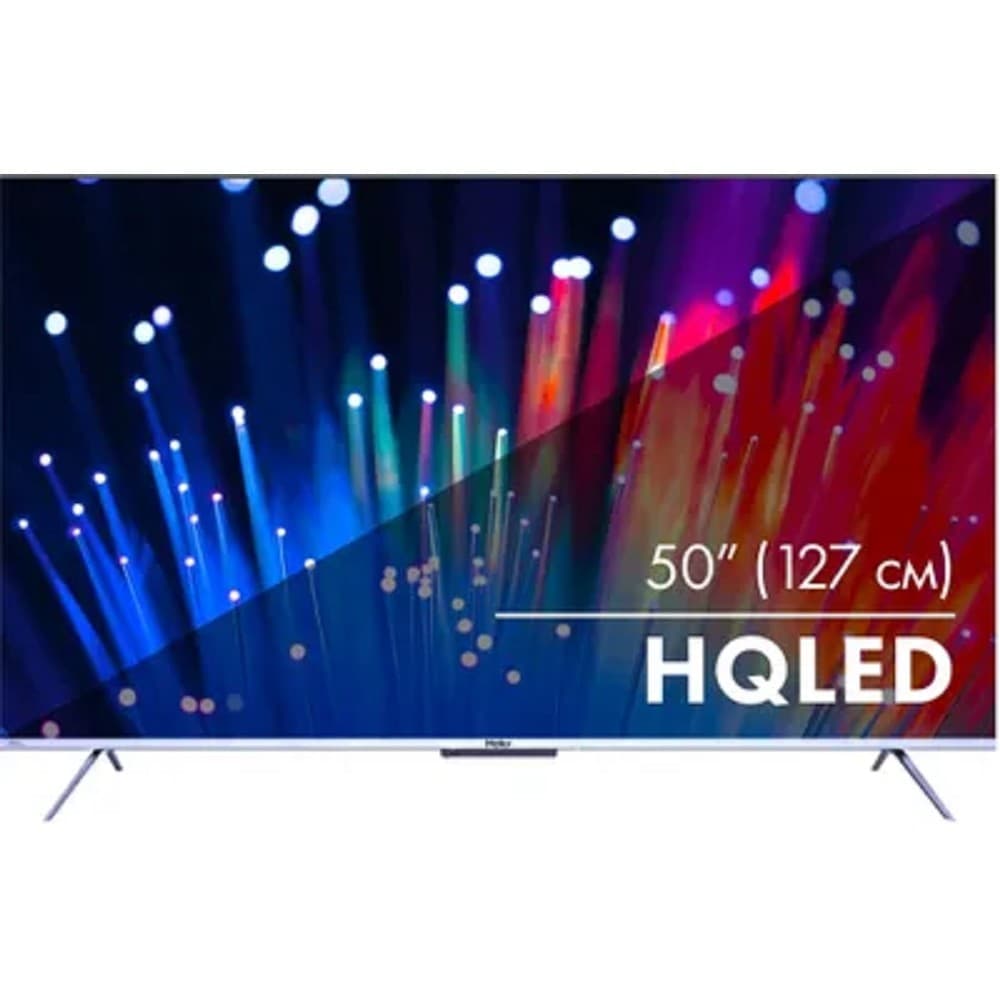 Телевизор QLED Haier 50" Smart TV S3 Frameless серебристый/черный 4K Ultra HD 60Hz DVB-T DVB-T2 DVB-C DVB-S2 USB WiFi Smart TV (RUS)