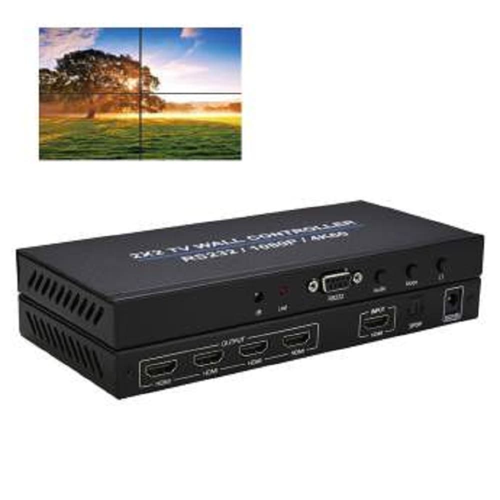 ORIENT HSP2X2WAH-2.0 Контроллер видеостены 2x2, 1 вход/4 выхода, HDMI 2.0, RS232, IR