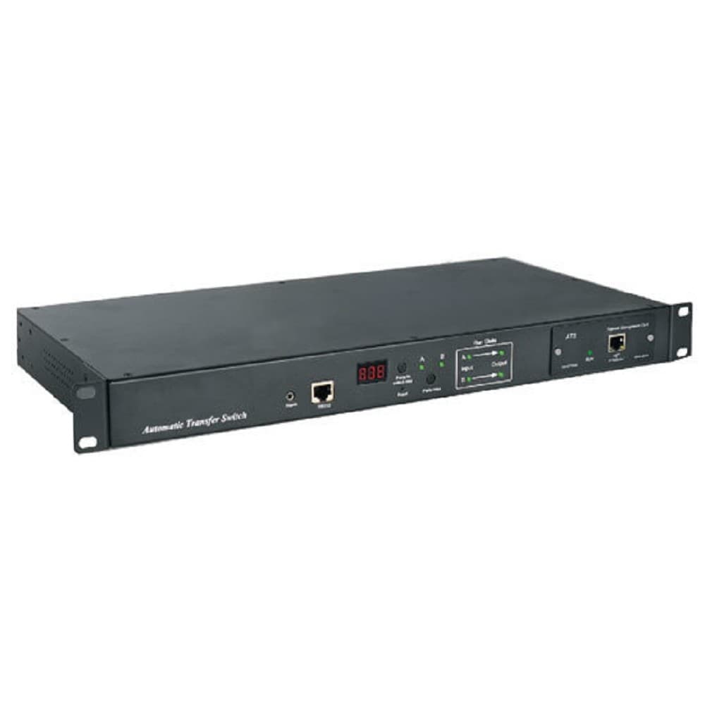 Блок розеток Hyperline ATS-R-128H0812-Intelligent Блок розеток с функцией авт. включения резервного питания (АВР/ATS) 19", горизонт., 1U, 6хIEC320 C13, 2хIEC320 C19, 220V, 16А, каб. пит. 3х1.5 мм