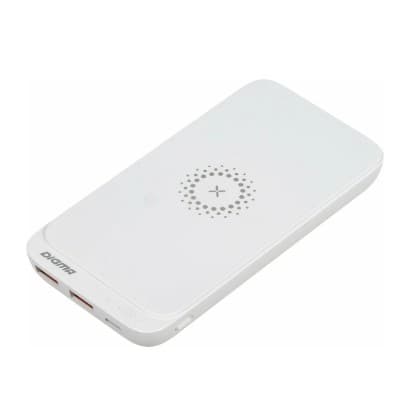 Digma Мобильный аккумулятор 10000mAh 3A QC PD 20W 2xUSB беспроводная зарядка белый (DGPQ10E20PWT)