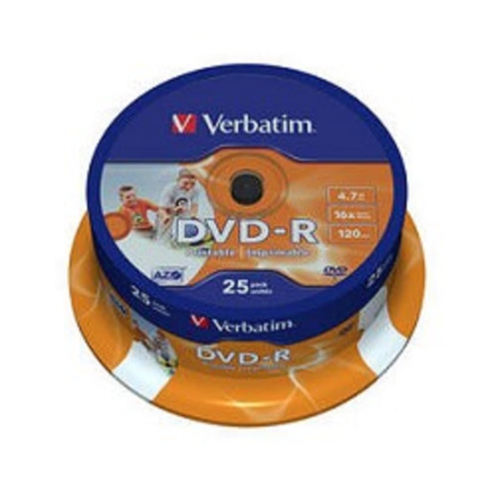 Повреждение упаковки Verbatim Диск DVD-R 4,7Gb 16x Cake Box Printable (25шт)