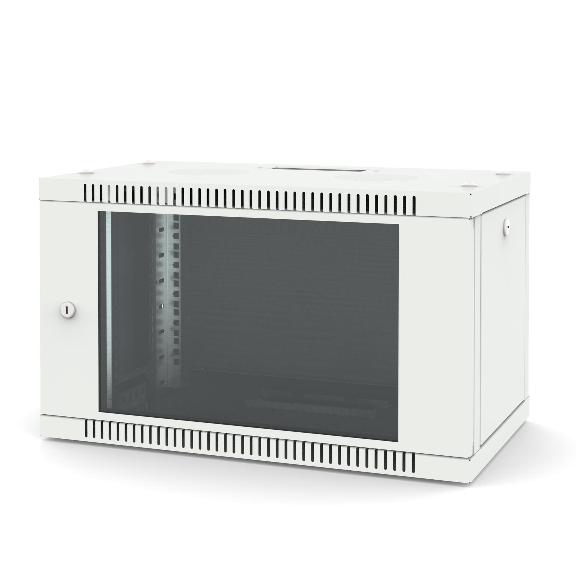 Шкаф настенный 19", 6U Filum FL-WB-0663GM-GY Wall Box (ШхГхВ) 600x350x356 мм, дверь стеклянная, цвет серый RAL7035