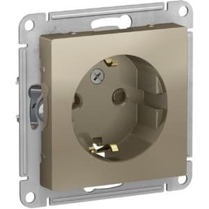 Systeme electric ATN000545 ATLASDESIGN РОЗЕТКА с заземлением со шторками, 16А, механизм, ШАМПАНЬ