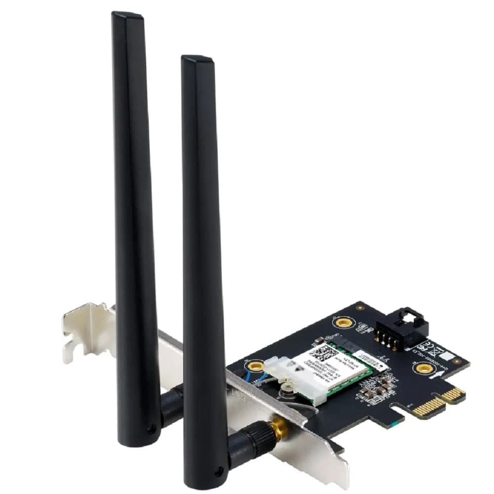 ASUS PCE-BE6500 Беспроводной трехдиапазонный PCI Express адаптер BE6500 + Bluetooth 5.4, внешняя съемная антенна, Wi-Fi 7 (be)
