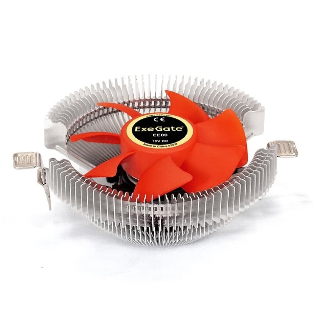 Exegate EX286144RUS Кулер ExeGate EE80 (Al, LGA775/1150/1151/1155/1156/1200/1700/AM2/AM2+/AM3/AM3+/AM4/FM1/FM2/754/939/940, TDP 65W, Fan 80mm, 2000RPM, Hydro bearing, 3pin, 22db, 205г