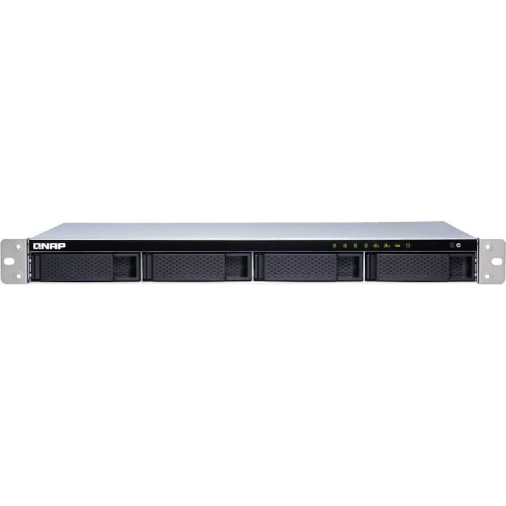 QNAP TS-431XeU-8G Сетевое хранилище, 4 отсека для HDD, 10 GbE SFP+, стоечное исполнение, 1 блока питания. ARM Cortex-A15 Annapurna Labs AL-314 1,7 ГГц, 8 ГБ. Направляющие в комплект поставки не