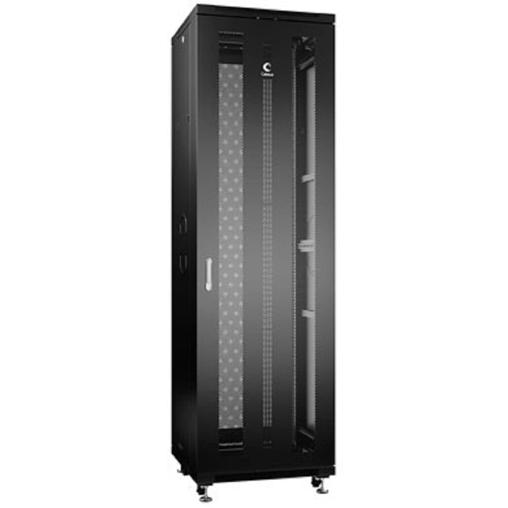 Cabeus ND-05C-42U60/100-BK Шкаф монтажный телекоммуникационный 19" напольный для распределительного и серверного оборудования 42U 600x1000x2055mm (ШхГхВ) передняя и задняя перфорированные двери, ручка