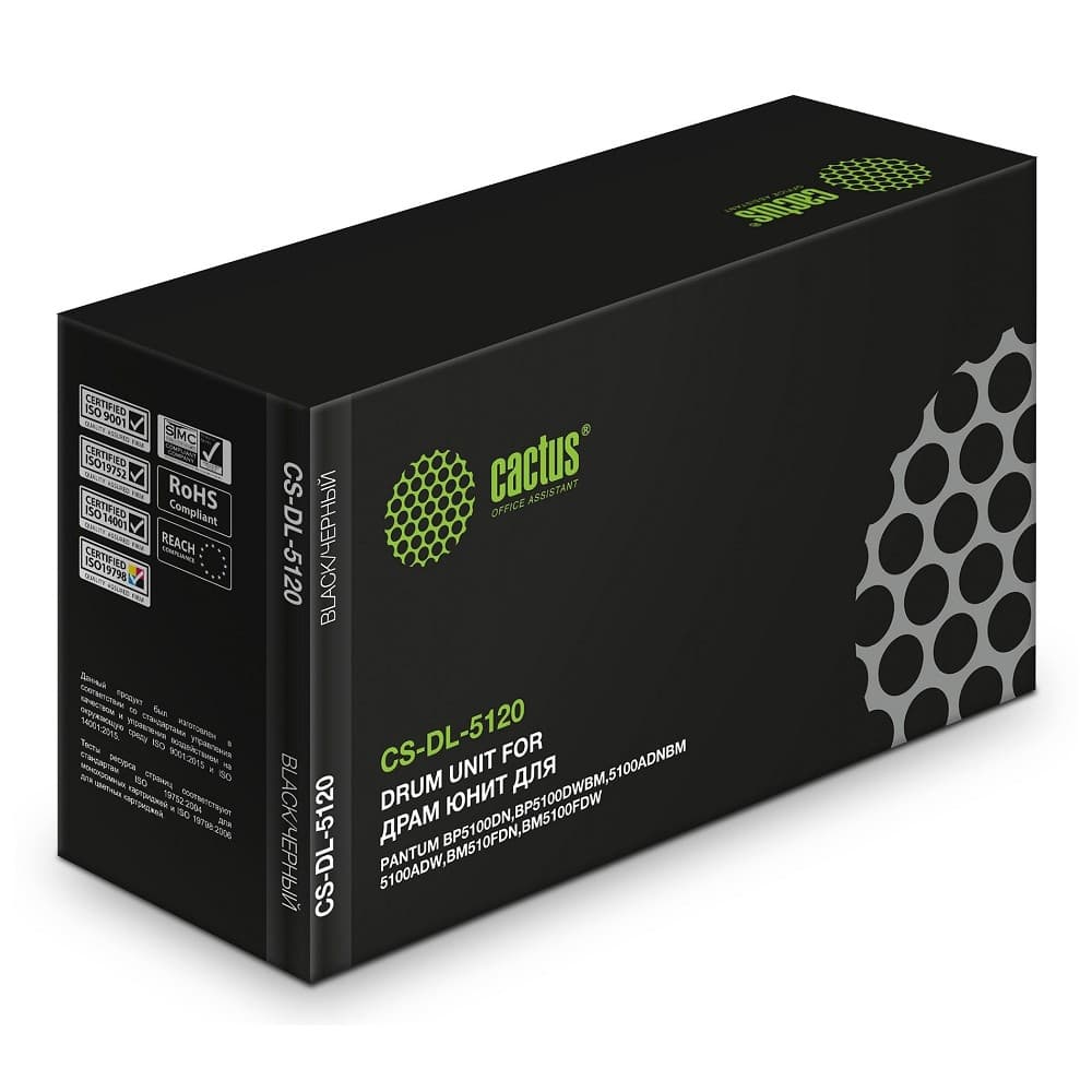 Блок фотобарабана Cactus CS-DL-5120 DL-5120/DL-5120P черный ч/б:30000стр. для BM5100ADN/BM5100ADW/BM5100FDN/BM5100FDW/BP5100DN/BP5100DW Pantum