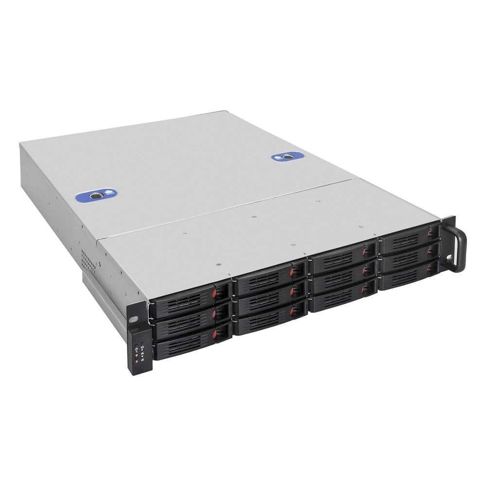 Exegate EX293401RUS Серверный корпус ExeGate Pro 2U660-HS12 <RM 19", высота 2U, глубина 660, БП 1U-1100ADS, 12xHotSwap>