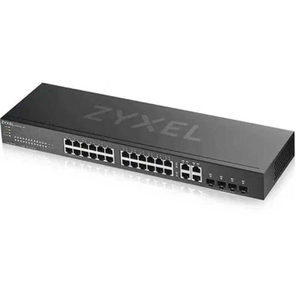 ZYXEL GS1920-24V2-EU0101F Гибридный Smart коммутатор NebulaFlex GS1920-24v2, 24xGE, 4xCombo (SFP/RJ-45), бесшумный, автономное/облачное управление