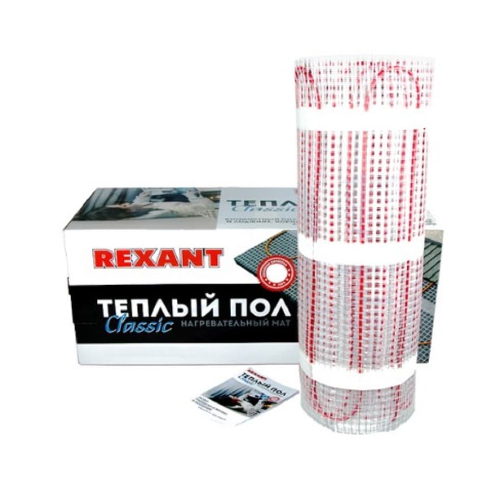 Rexant 51-0501-2 Тёплый пол (нагревательный мат) Classic RNX -0,5-75 (площадь 0,5 м2 (0,5 х 1,0 м)), 75 Вт двухжильный с экраном