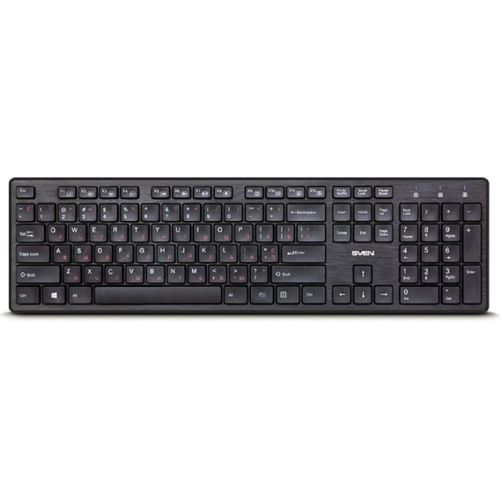 Беспроводная клавиатура Sven KB-E5800W чёрная (104 кл.+12Fn, Slim, островн.кл.)