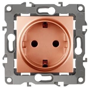 Эра Б0019309 12-2001-14 Розетка 2P+E Schuko, 16АХ-250В, без м.лапок, Эра12, медь