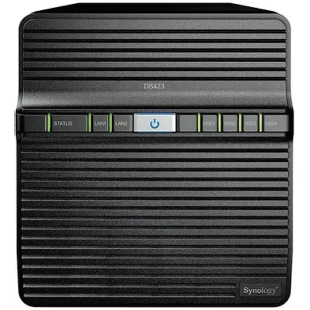 Synology DS423 Сетевое хранилище NAS, слоты 4x2.5"/3.5" SATA3, 2x1 Гбит/с, 2xUSB 3.X, Realtek RTD1619B/4x1.7 ГГц, DDR4 2Gb, 90W вилка UK/HK 3-pin