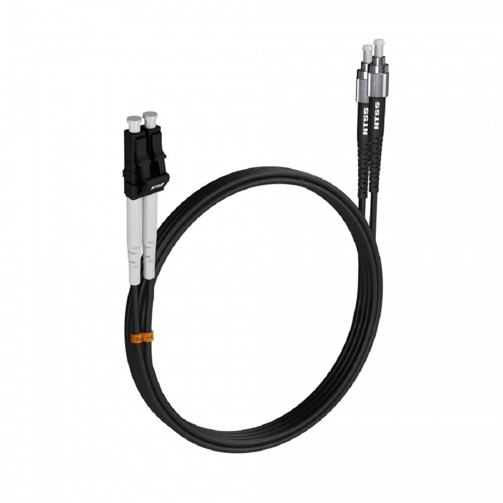 Шнур оптический NTSS dpc LC/UPC-FC/UPC 9/125 3.0мм 3м черный LSZH (патч-корд)