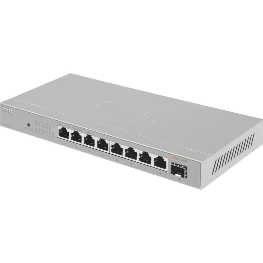 Коммутатор/ Мультигигабитный коммутатор Zyxel XMG-108, 8xRJ-45: 1/2.5G, 1xSFP+, настольный, бесшумный