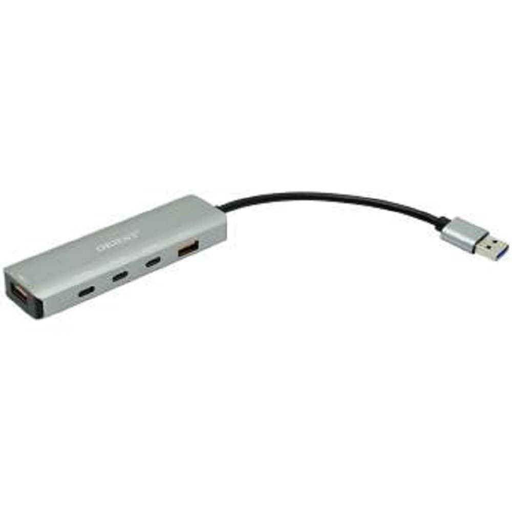ORIENT CU-1041A, разветвитель USB 3.2 Gen2 (10 Гбит/c), порты: 2xUSB-A + 2xUSB-C, порт USB-C для доп.питания 5В, кабель USB Type-C, алюминиевый корпус, серебристый