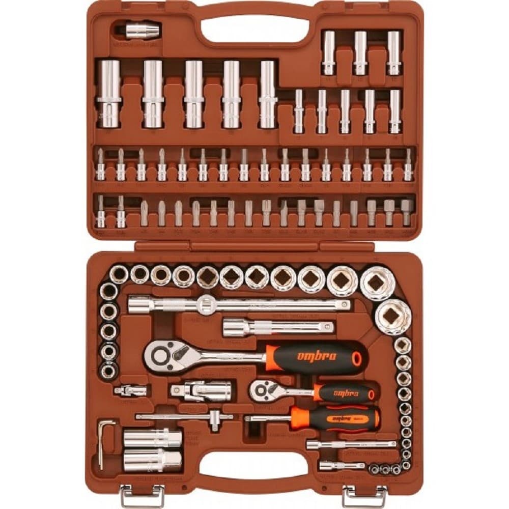 Ombra OMT94S12 Набор инструмента универсальный 1/4", 1/2"DR с головками торцевыми 12-гранными 1/2"DR, 94 предмета