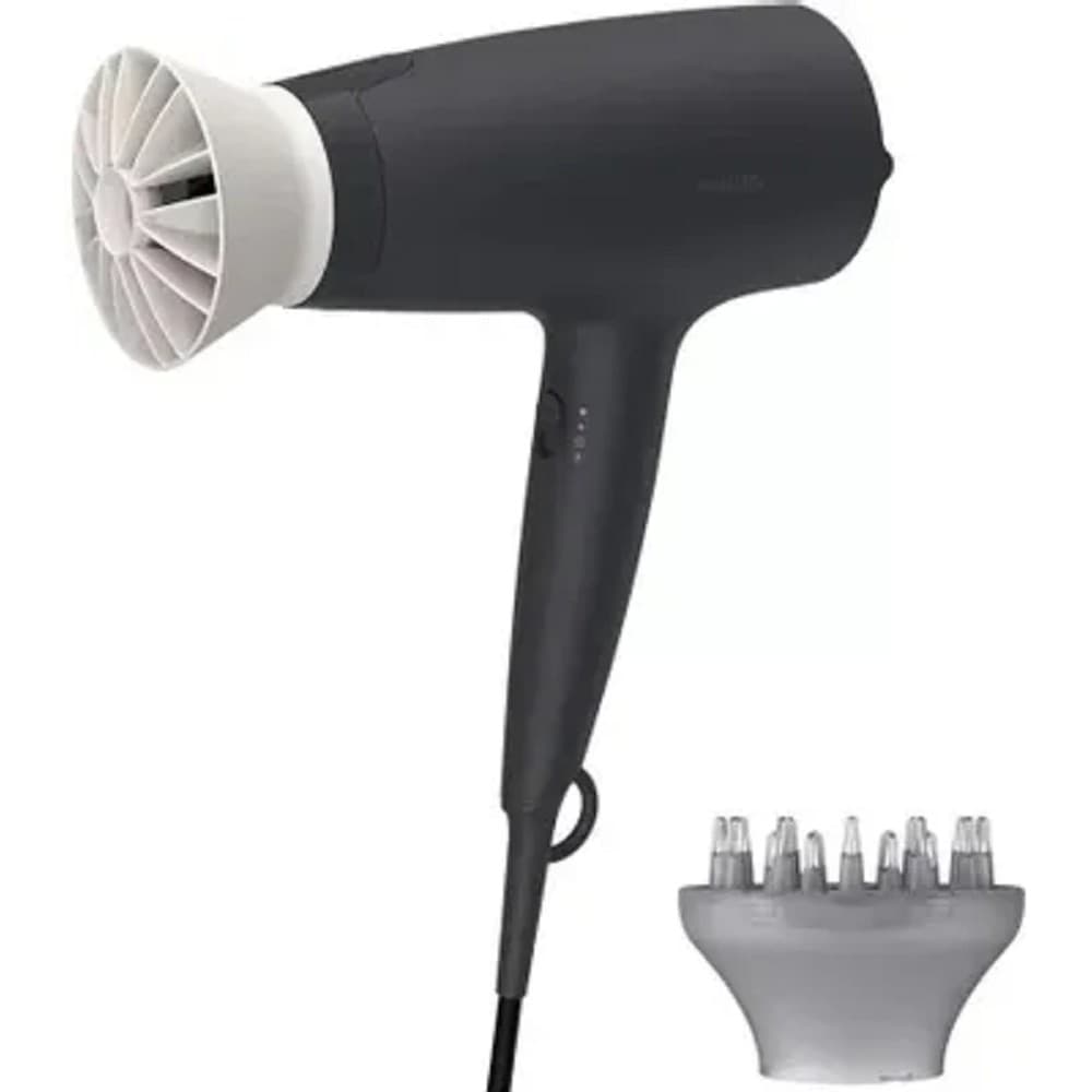 Фен Philips/ Фен Philips, мощность 1600 Вт, 3 скорости, холодный вохдух, 2 насадки, диффузор, цвет черный