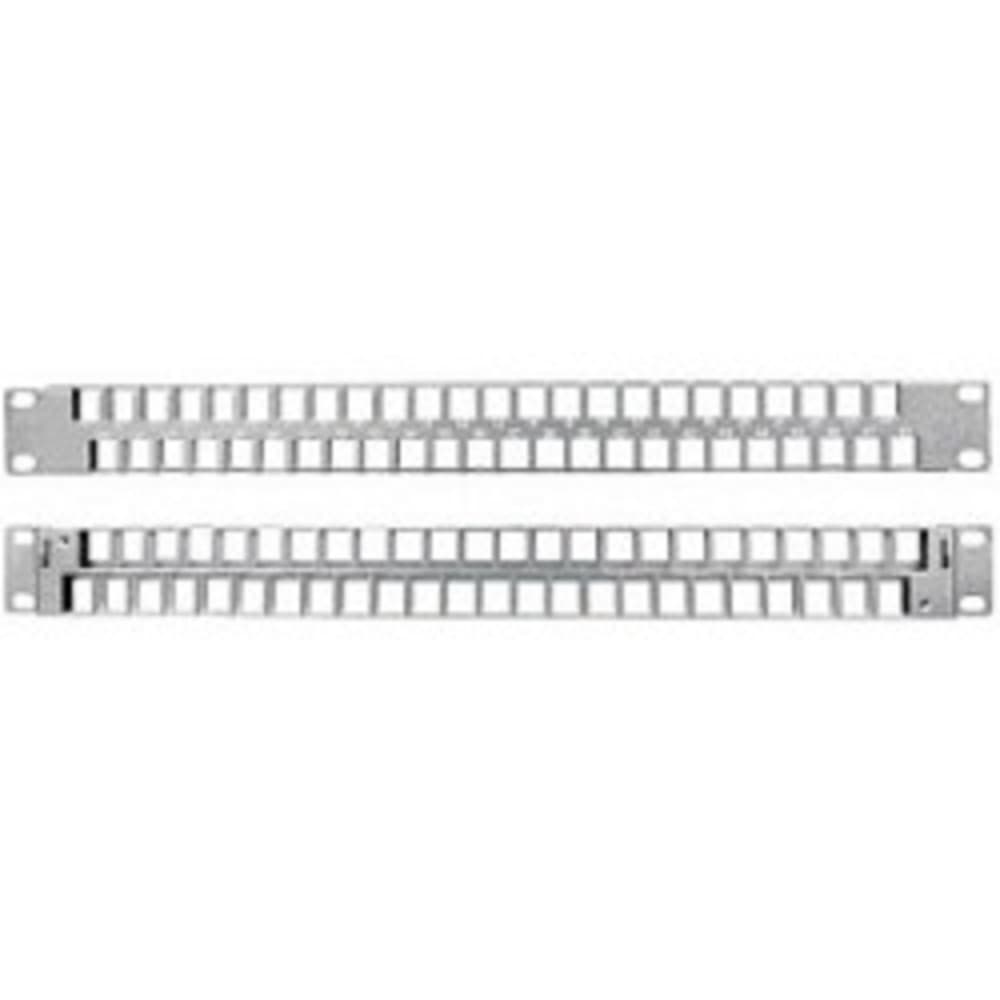 Hyperline PPBLHD-19-48S-SH-RM Модульная патч-панель 19", 48 портов, Flat Type, 1U, для экранированных и неэкранированных модулей KJ2(C6A), KJNE, с задним кабельным организатором (без модулей)