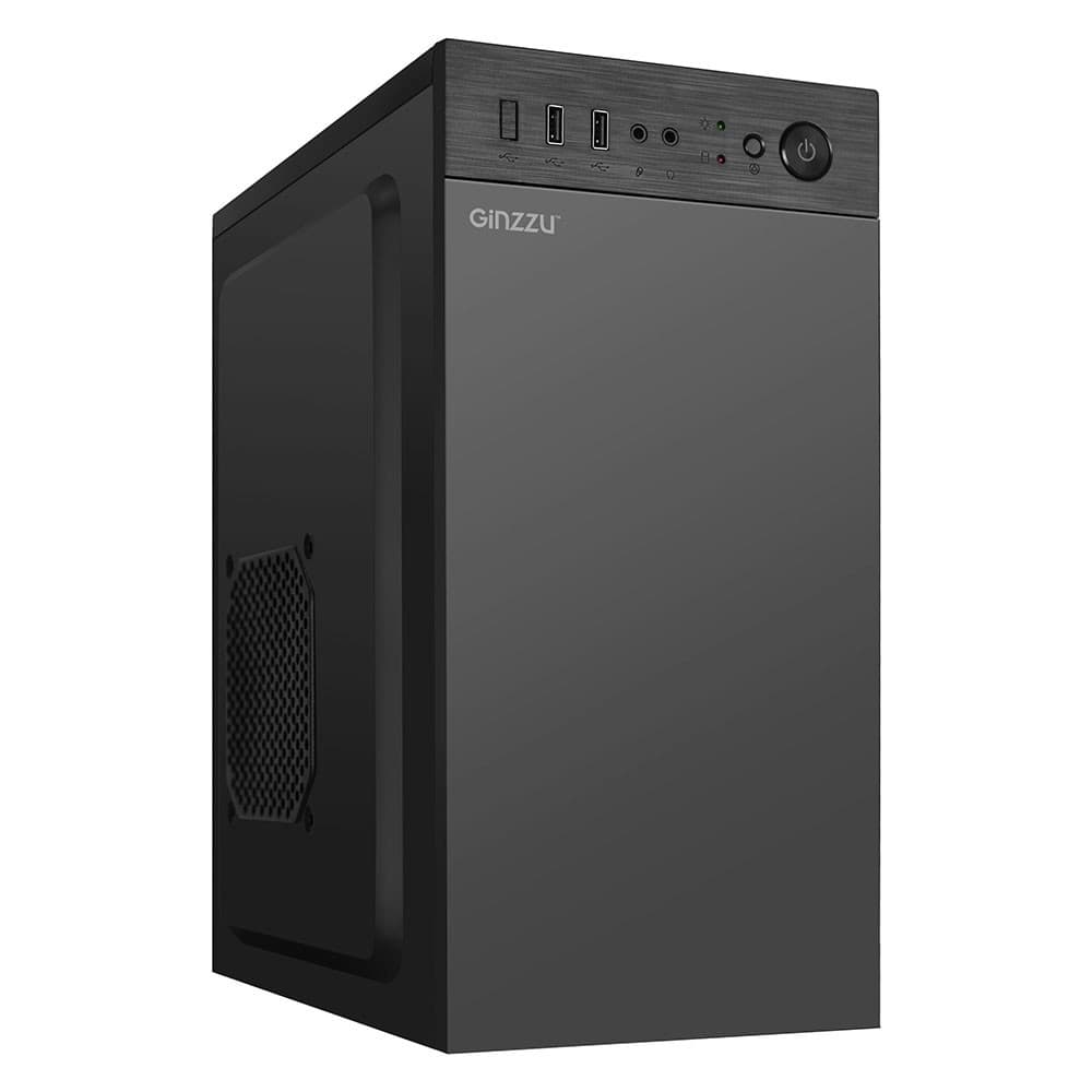 Корпус GINZZU MiniTower B400 черный (mATX, без БП, 2xUSB 2.0, no fan) (Ginzzu B400)