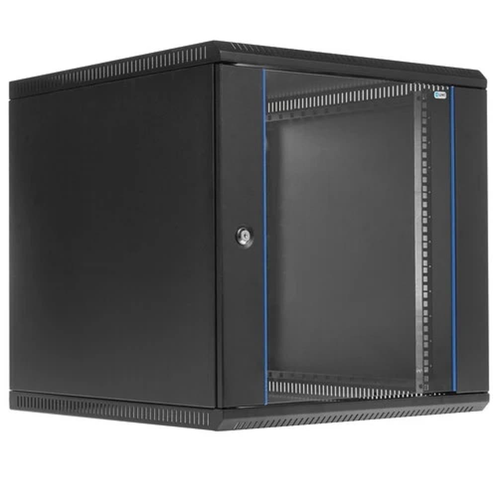ЦМО Шкаф телекоммуникационный настенный разборный 12U (600х650) дверь стекло,цвет черный (ШРН-Э-12.650-9005) (1коробка)