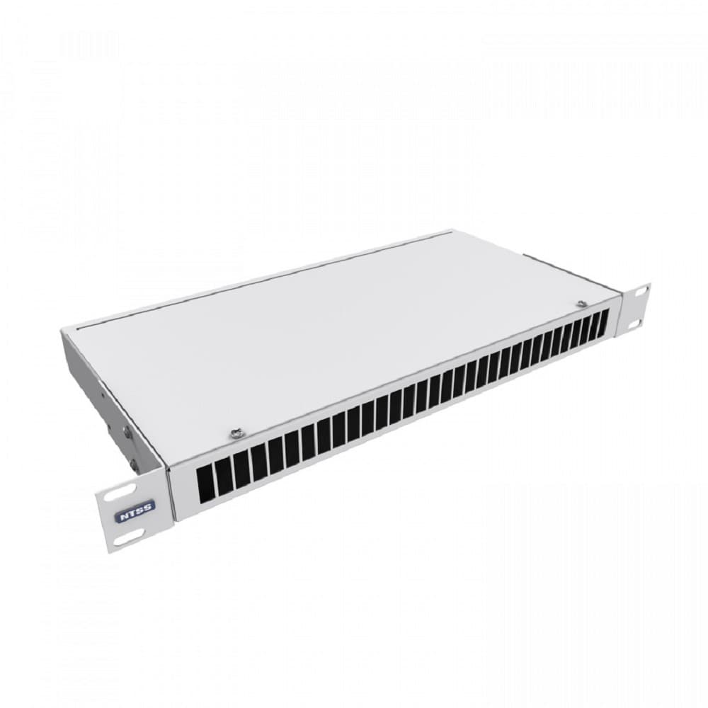 NTSS Кросс NTSS оптический 19'' частично укомплектованный 1U, 32 порта SC duplex (сплошная панель, сплайс-кассета-2шт) серый RAL 7035 NTSS-RFOB-1U-32-2SC-S0000