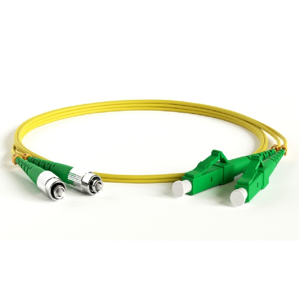 Hyperline FC-D2-9-FC/AR-LC/AR-H-2M-LSZH-YL (FC-9-FC-LC-APC-2M) Патч-корд волоконно-оптический (шнур) SM 9/125 (OS2), FC/APC-LC/APC, duplex, LSZH, 2 м