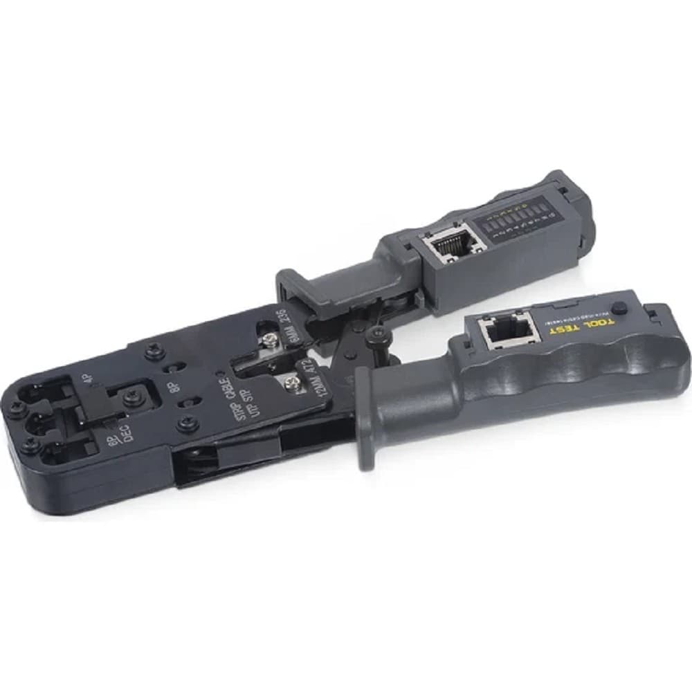 Cabeus HT-2010NT (HT-022) Инструмент обжимной 3 в 1 для RJ-45, RJ-11/12 с тестером для витой пары