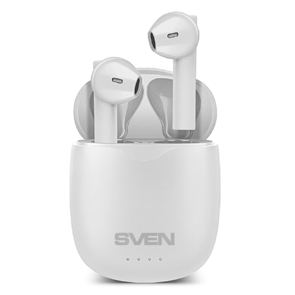 Наушники SVEN E-727BTбел BТ,ТWS,магн заряд кейс, беспровод, стерео