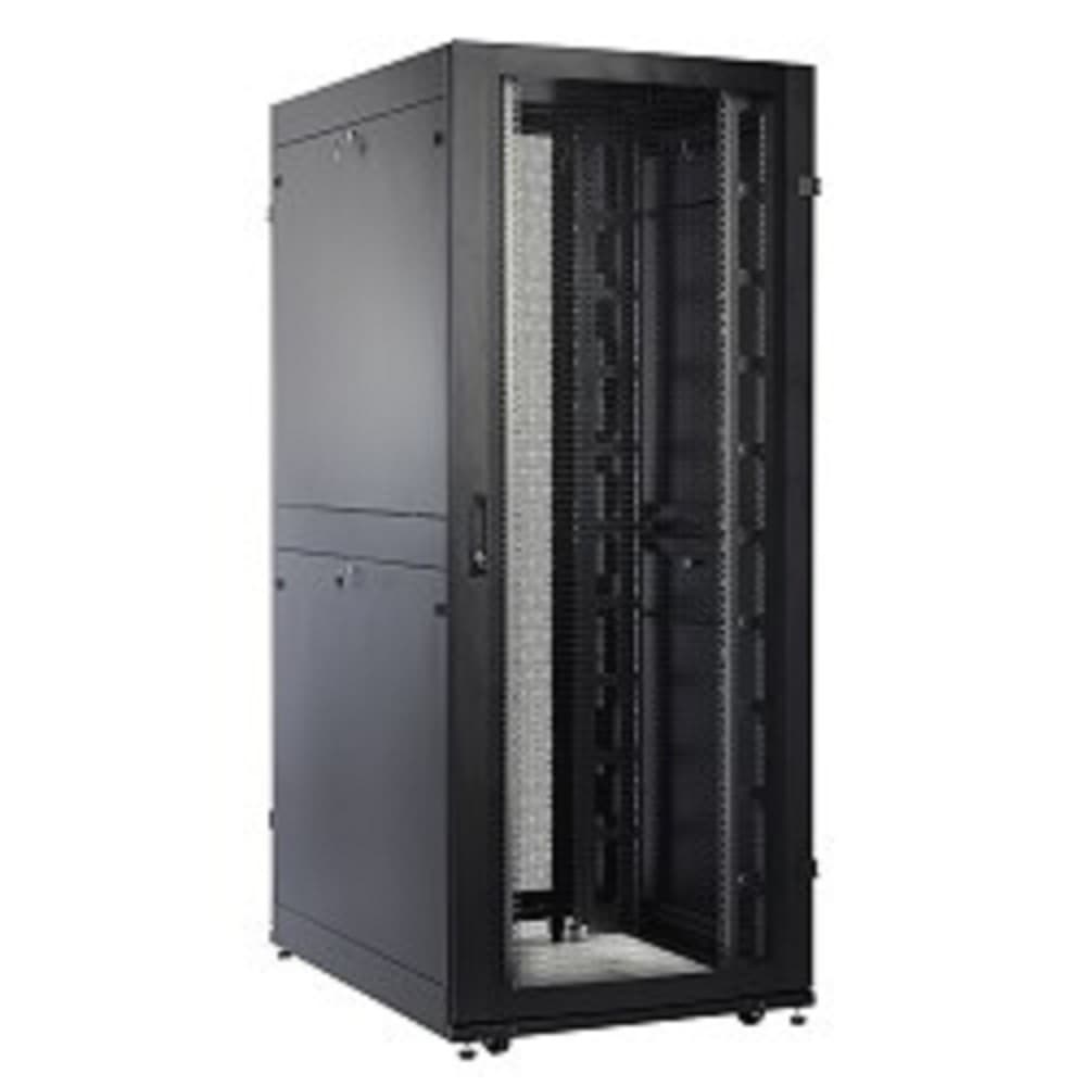 ЦМО Шкаф серверный ПРОФ напольный 48U (800x1000) дверь перфор., задние двойные перфор., черный, в сборе (ШТК-СП-48.8.10-48АА-9005)
