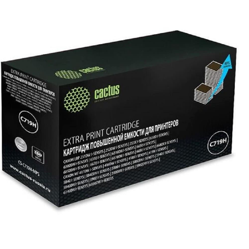 Тонер Картридж Cactus CS-C719H-MPS черный (8000стр.) для Canon MF5840dni-Sensys/MF5880dni; LBP6300i/