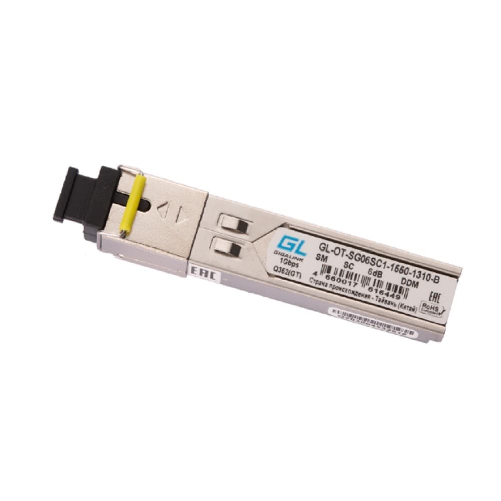 NIKOMAX GL-OT-SG06SC1-1550-1310-B Модуль SFP, WDM, 155Mb/1,25Gb/s одно волокно SM, SC, Tx:1550/Rx:1310 нм, 6 дБ до 3 км