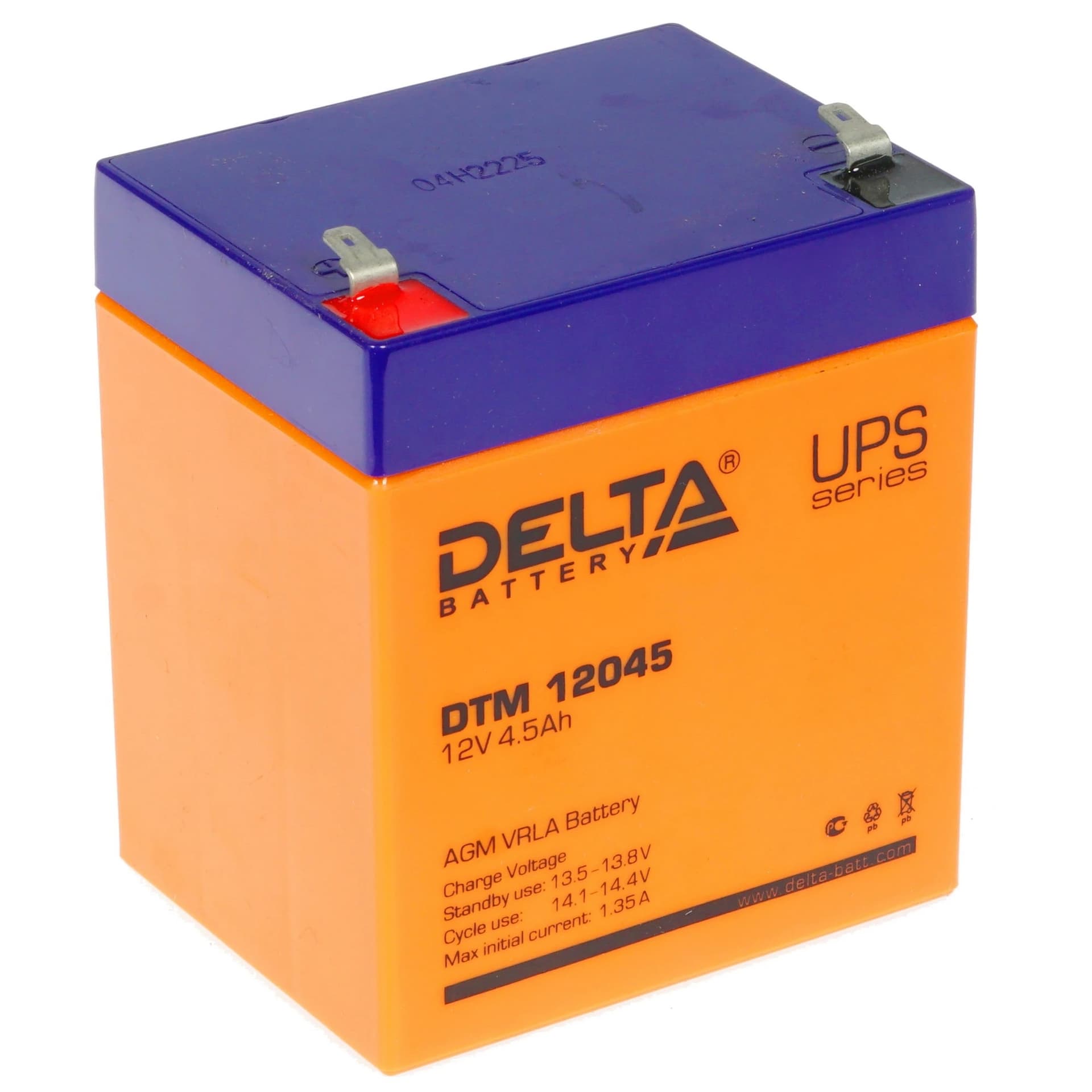 Delta DTM 12045 (4,5А\ч, 12В) свинцово- кислотный аккумулятор