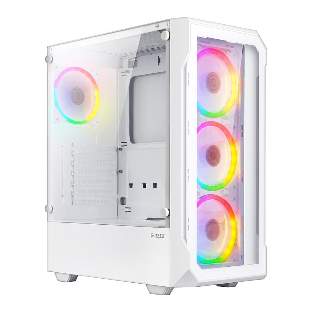 Ginzzu CL330 FAN 12CM FRGB*4 (Белый)