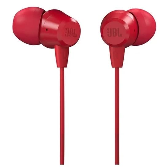 Гарнитура вкладыши JBL C50HI 1.2м красный проводные (в ушной раковине)