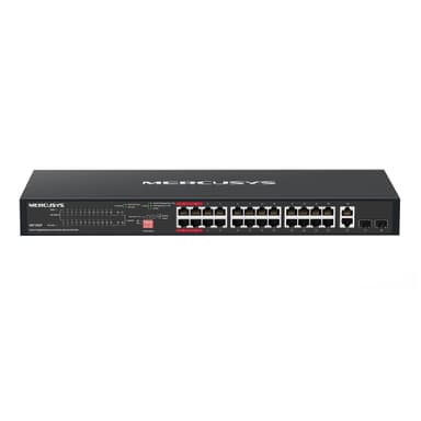 Mercusys MS128GP 28-портовый гигабитный монтируемый в стойку коммутатор с 24 портами PoE+