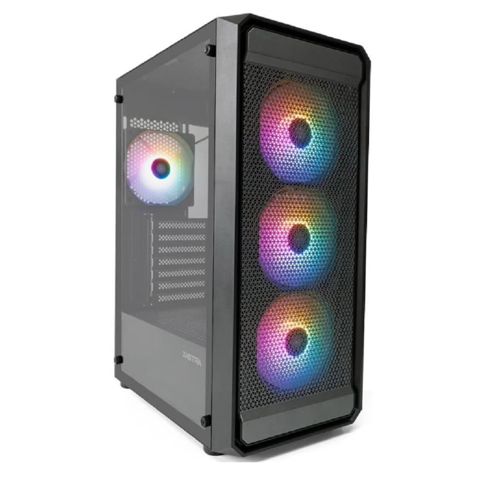 XASTRA Корпус A403 4FRGB Black ATX/Mesh/ tempered glass / 4x120mm FRGB fans/ A403-4FC12F