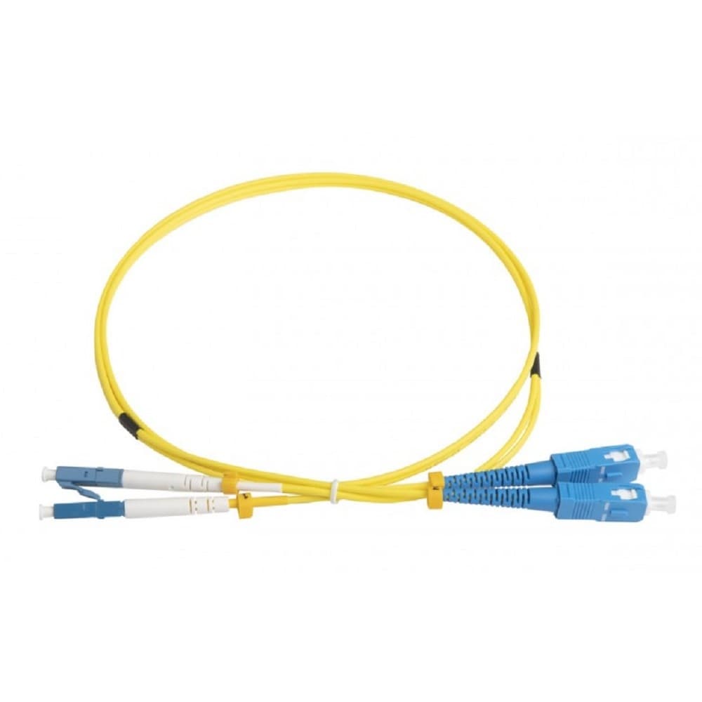 Hyperline FC-D2-9-LC/UR-SC/UR-H-1M-LSZH-YL (FC-9-LC-SC-UPC-1M) Патч-корд волоконно-оптический (шнур) SM 9/125 (OS2), LC/UPC-SC/UPC, duplex, LSZH, 1 м