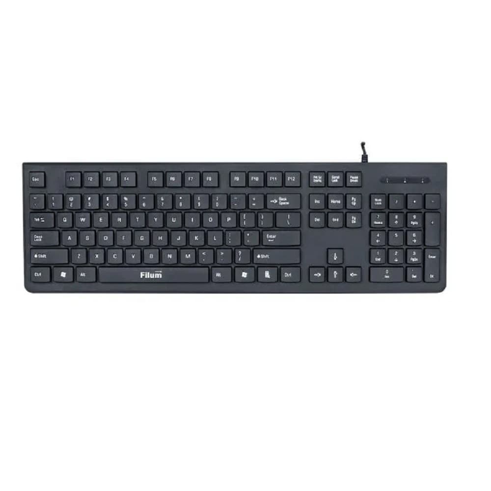 Клавиатура Filum FL-KB20-BK USB 104 кл., мембранная, черная, Windows XP/Vista/7/8/10, MacOS