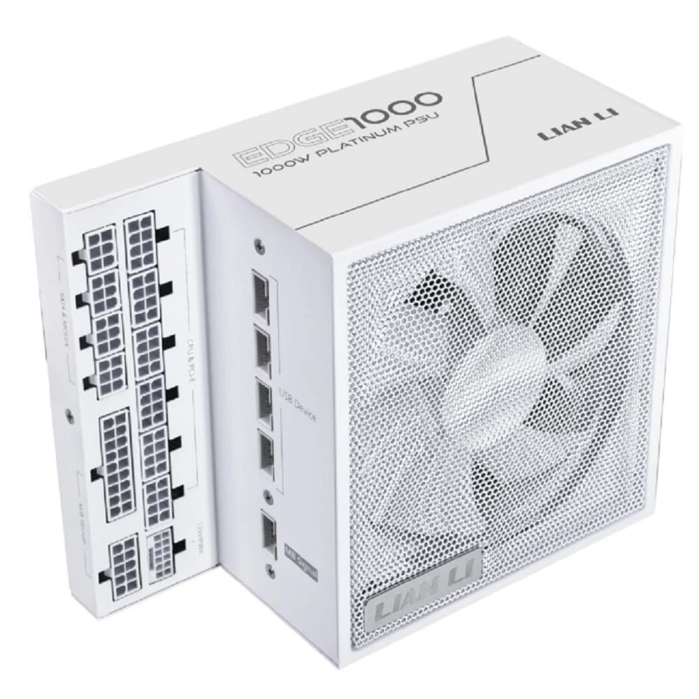 Lian Li Блок питания EG1000 / White / ATX 3.1, 1000W, 80 PLUS Platinum, PCIe 5.1, APFC, USB HUB, 120mm FDB Fan, Fully Modular / G9P.EG1000.WE00.RU
