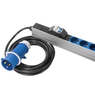 Верт блок розеток Rem-32, 1х32A, 2 авт, инд, 24S, 1820мм, шнур 3м IEC309