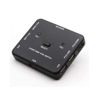 ORIENT HS21, HDMI KVM переключатель на 2 устройства, порты HDM + 2xUSB (клавиатура+мышь), поддержка 4K@30Hz, кнопка переключения на корпусе, не требуется внешнее питание