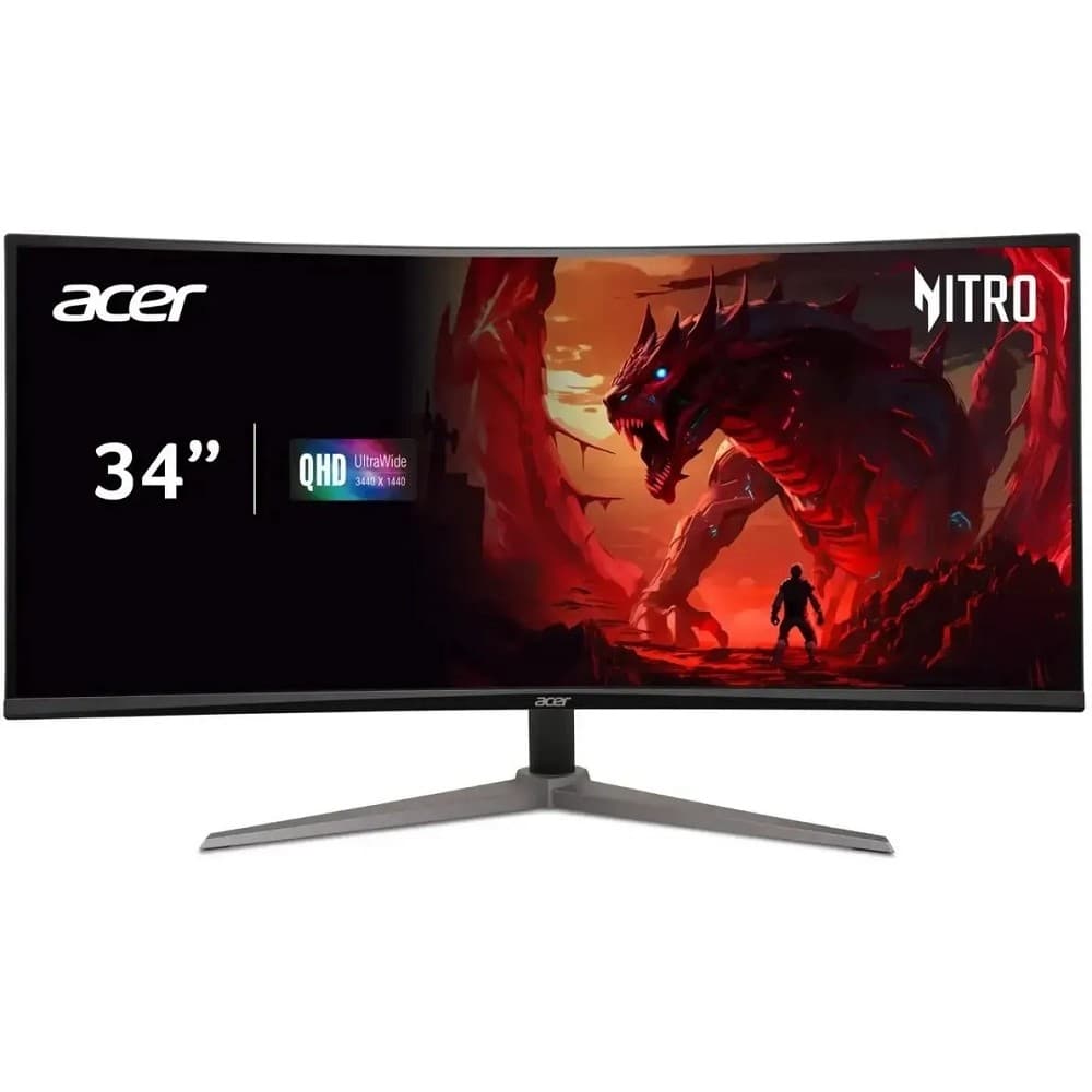 Монитор Acer ED340CUS3bmiipx 34'' 1500R, 21:9, VA, UWQHD, 1/4ms, 250cd, 180Hz, HDMI, 2xDP, SPK