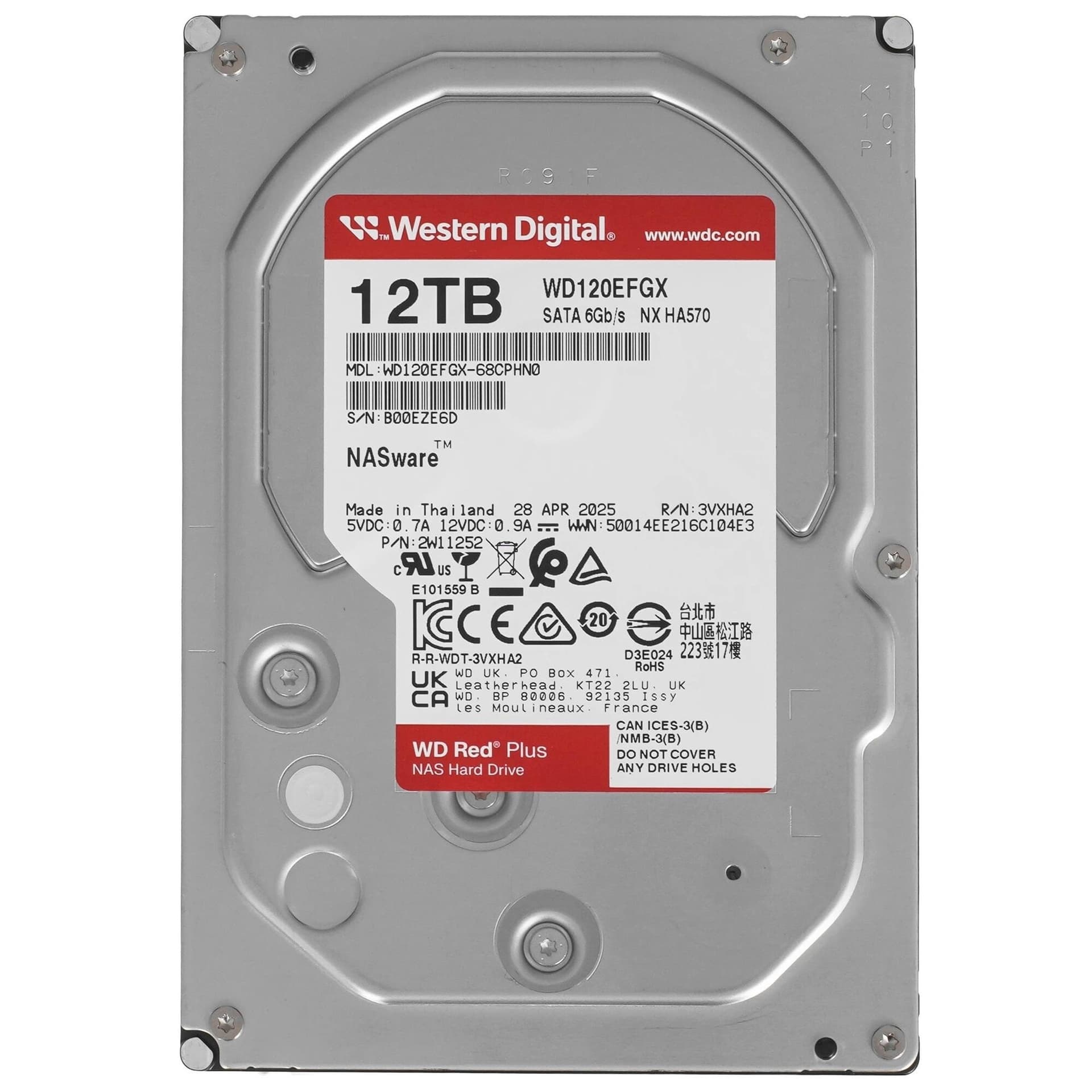 HDD 12 Tb SATA 6Gb/s Western Digital Red Plus <WD120EFGX> 3.5"
